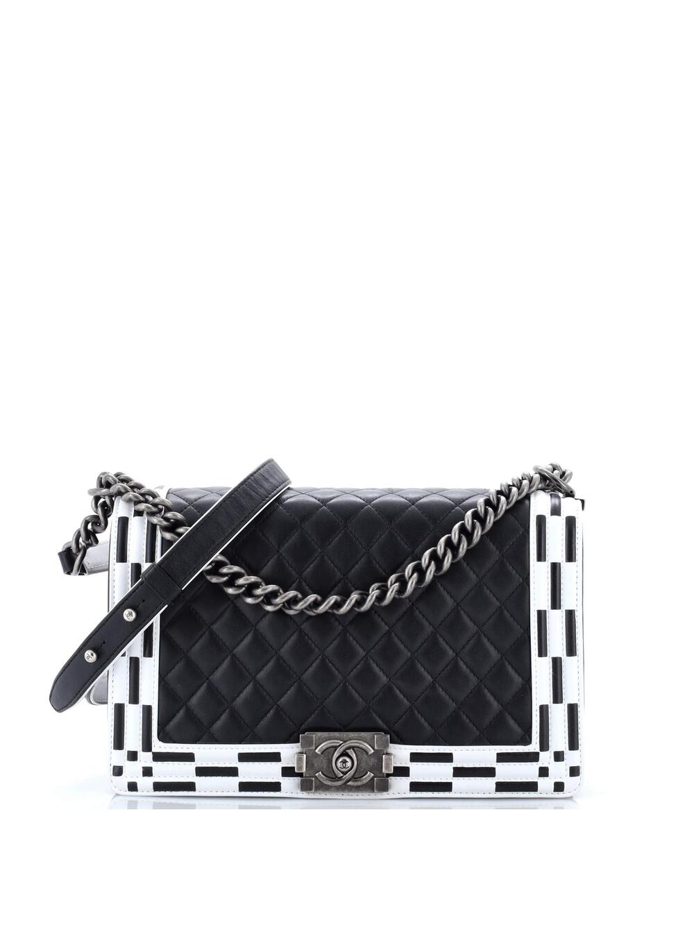 Chanel Checkerboard Trim Boy Flap Bag #233908C34B
